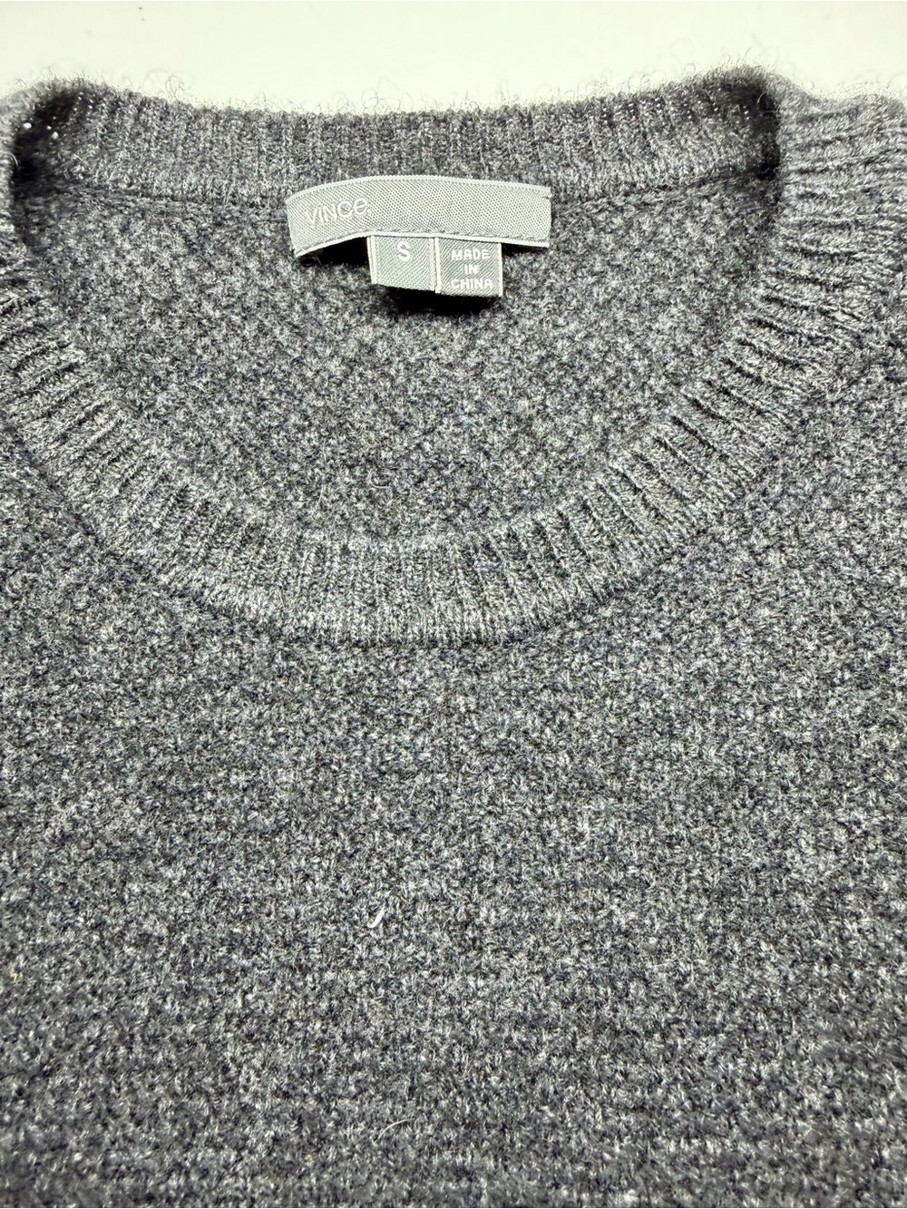 Vince‎ Gray Yak Wool Sweater Women’s Small AS‑IS Hole Fabric Repair